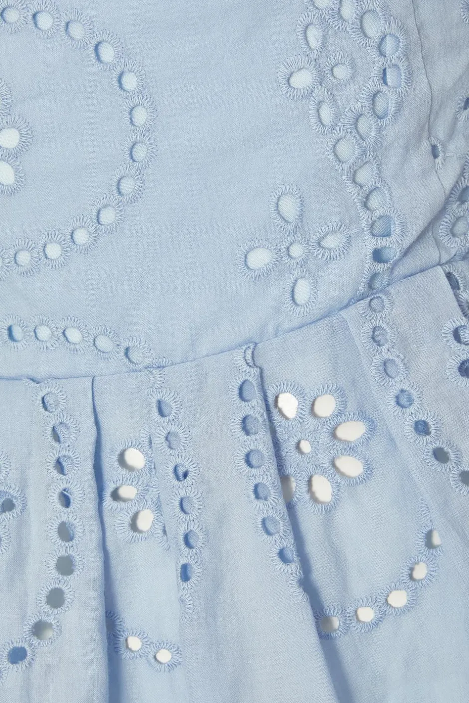 Quiz Pale Blue Embroidered Peplum Top Clearance