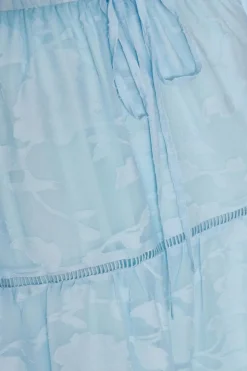 Quiz Pale Blue Jacquard Midi Dress Hot