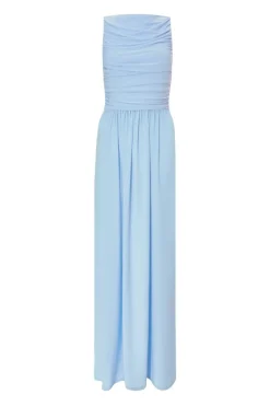 Quiz Pale Blue Ruched Midaxi Dress