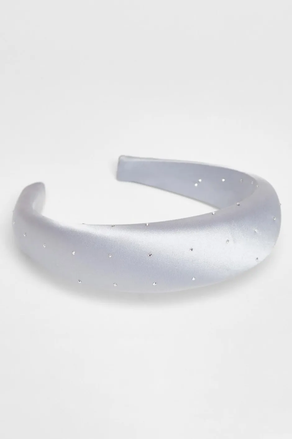 Quiz Satin Diamante Headband Pale Blue New