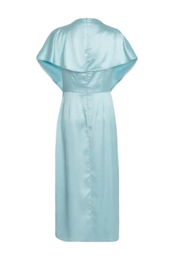 Quiz Pale Blue Satin Midi Dress Clearance