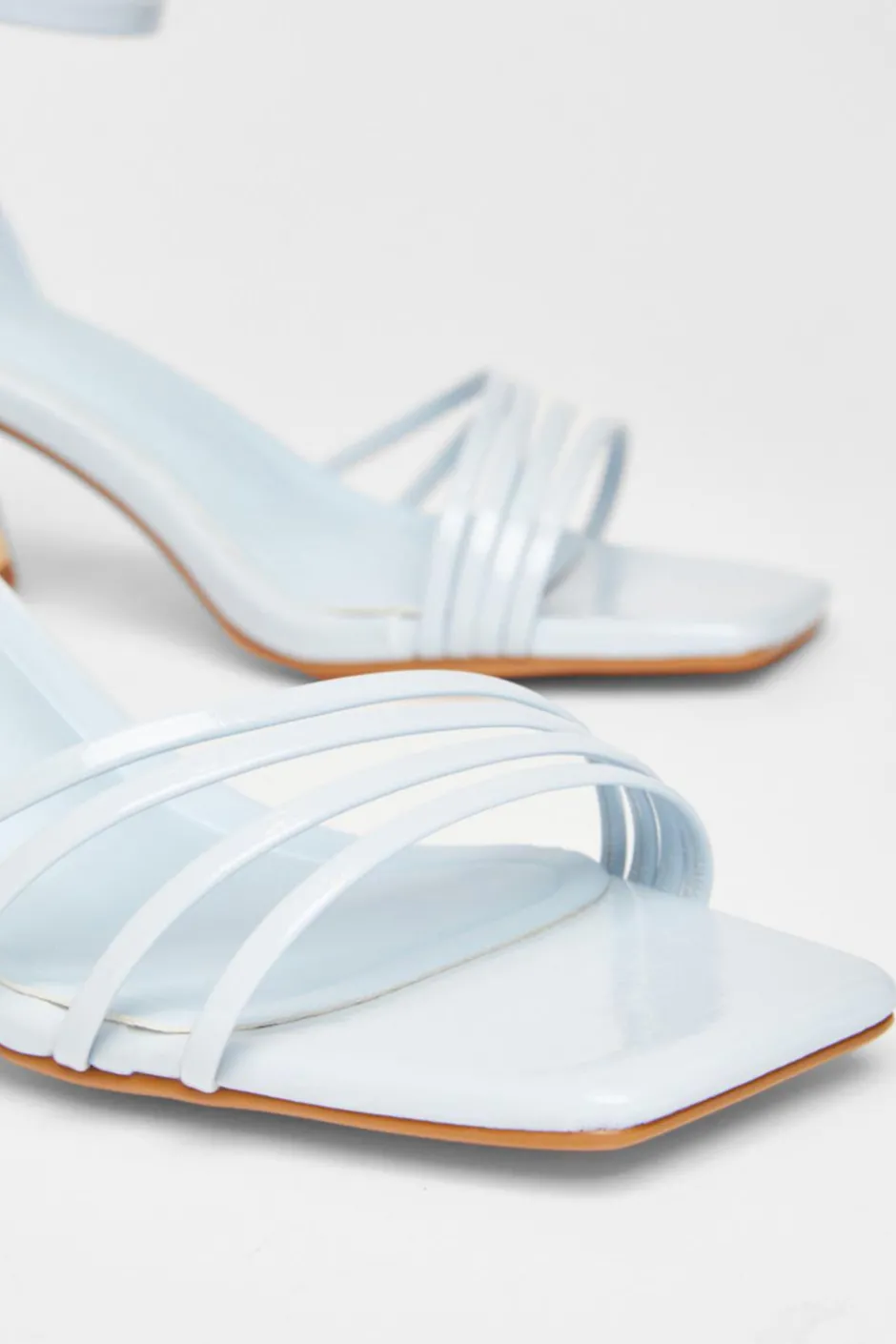 Quiz Strappy Heels Pale Blue Hot