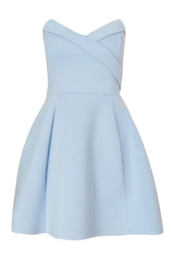 Quiz Wrap Front Mini Dress Pale Blue Online