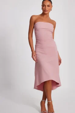 Quiz Bandeau Midi Dress Pale Pink Outlet