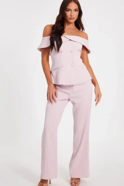 Quiz Bardot Waistcoat Pale Pink Discount