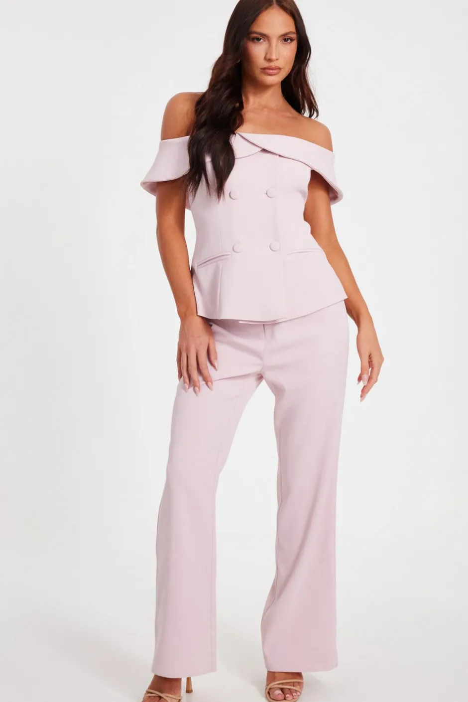 Quiz Bardot Waistcoat Pale Pink Discount