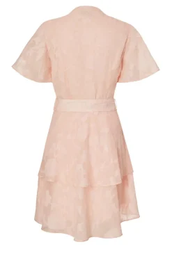 Quiz Belted Skater Dress Pale Pink Hot