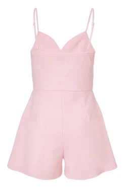 Quiz Bow Front Playsuit Pale Pink Discount