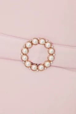 Quiz Pale Pink Buckle Mini Dress New