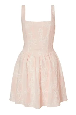 Quiz Chiffon Flower Skater Dress Pale Pink Best