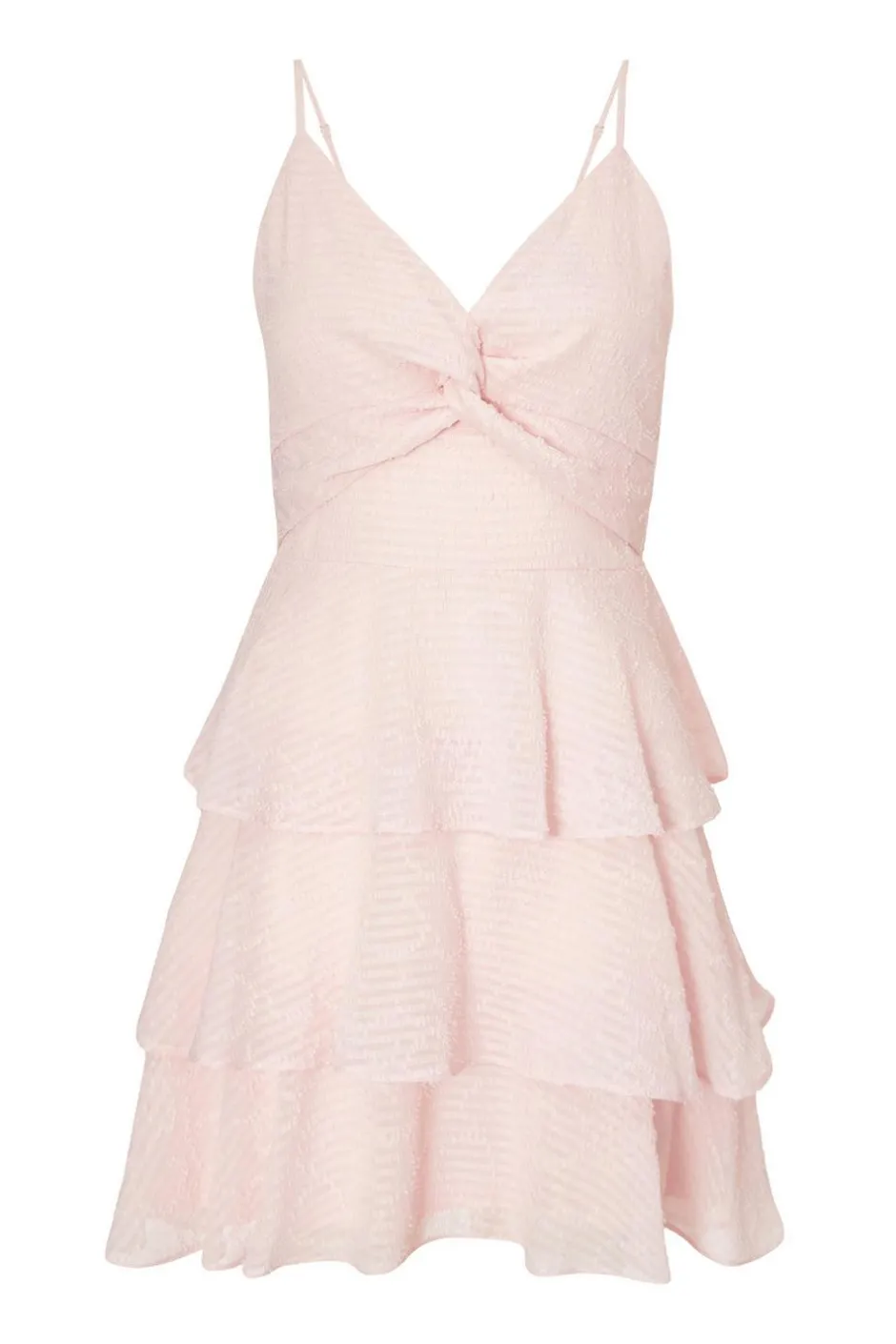 Quiz Pale Pink Chiffon Tiered Mini Dress Online