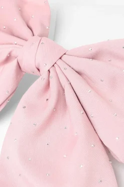 Quiz Pale Pink Diamante Hair Bow Clearance