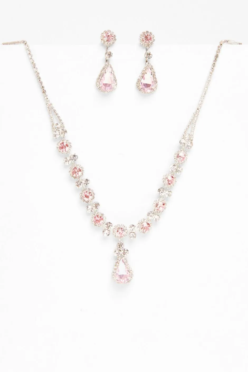 Quiz Diamante Tear Drop Set Pale Pink Online