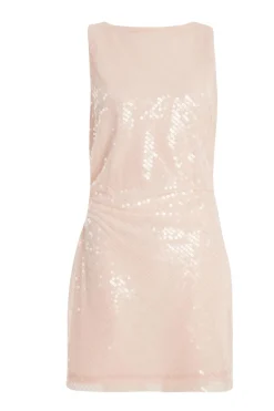 Quiz Pale Pink Sequin Mini Dress New