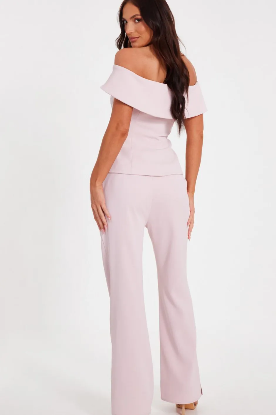 Quiz Tailored Trousers Pale Pink Best