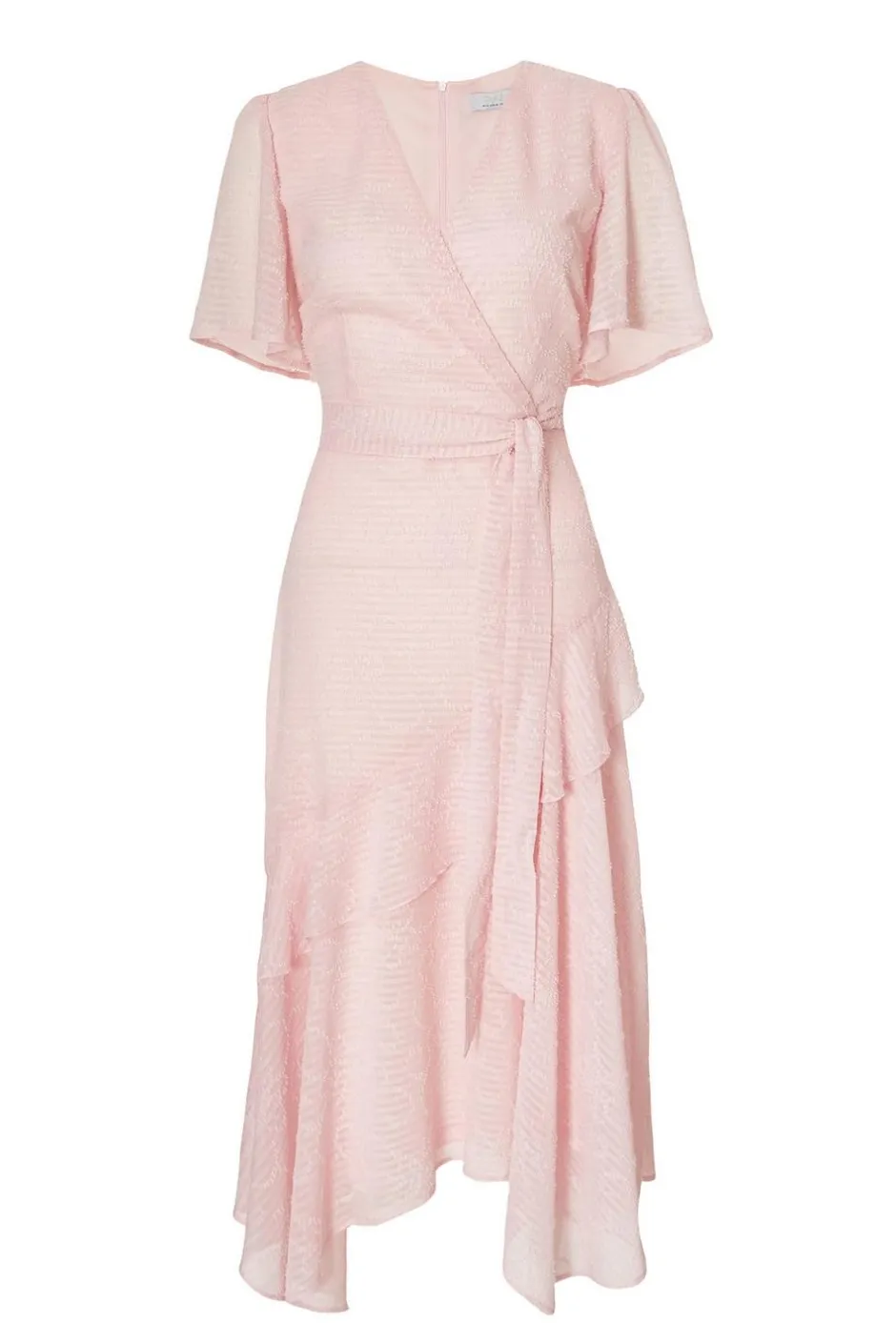 Quiz Pale Pink Textured Chiffon Midi Dress Online