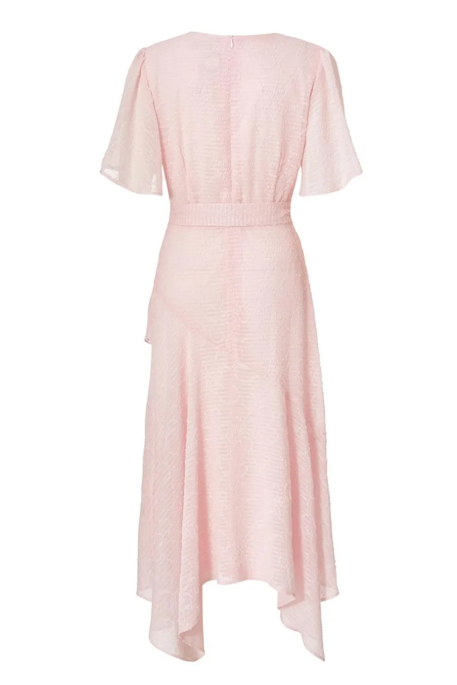 Quiz Pale Pink Textured Chiffon Midi Dress Online