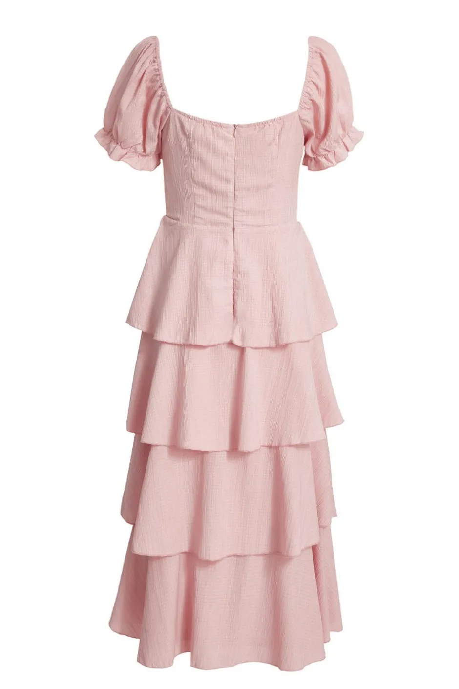 Quiz Pale Pink Tiered Midi Dress Discount