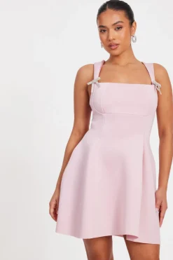 Quiz Petite Baby Pink A-Line Mini Dress Discount