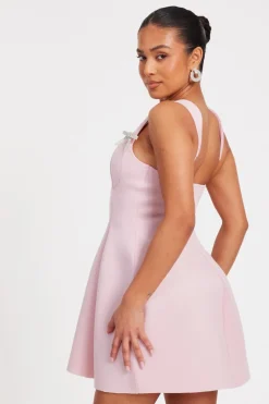 Quiz Petite Baby Pink A-Line Mini Dress Discount