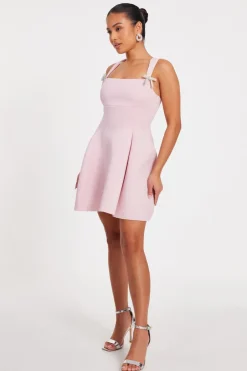 Quiz Petite Baby Pink A-Line Mini Dress Discount