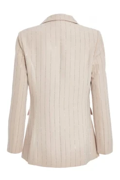 Quiz Petite Beige Embellished Blazer Hot