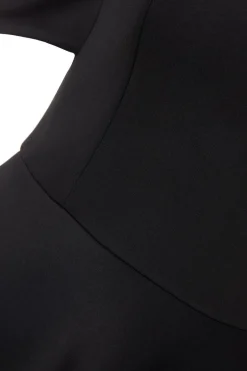Quiz Petite Black Bardot Midi Skater Dress New
