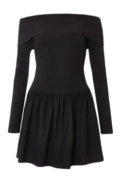 Quiz Petite Black Bardot Skater Dress Outlet