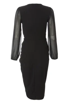 Quiz Petite Black Buckle Midi Dress Clearance