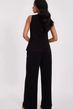Quiz Petite Black Button Front Waistcoat Online