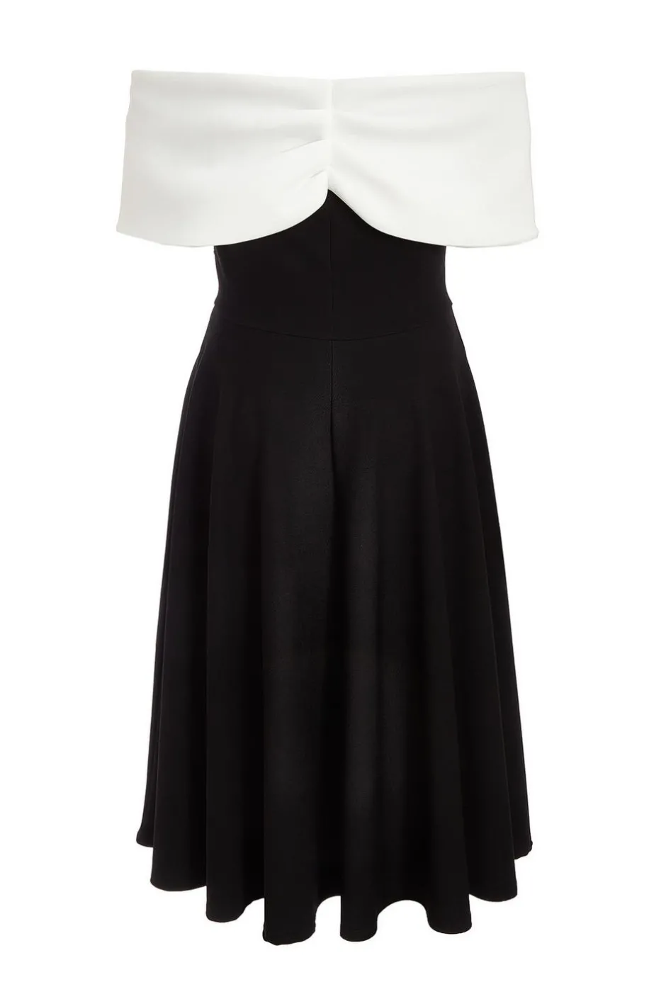 Quiz Petite Black Contrast Bardot Midi Dress