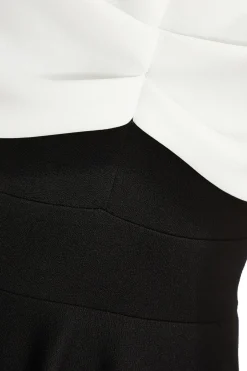 Quiz Petite Black Contrast Bardot Midi Dress