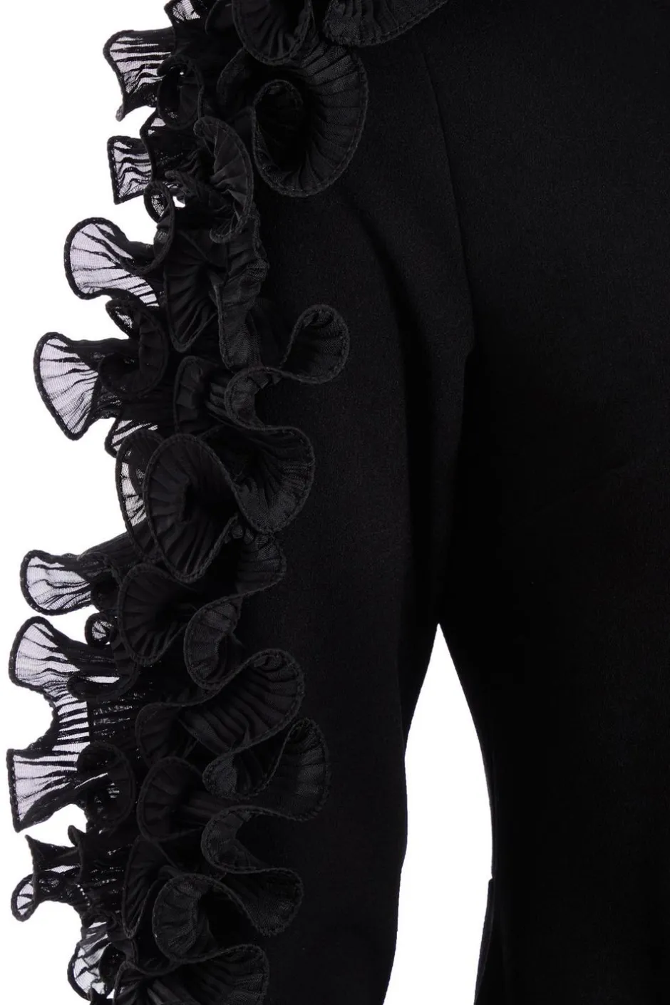 Quiz Petite Black Frill One Shoulder Maxi Dress Outlet