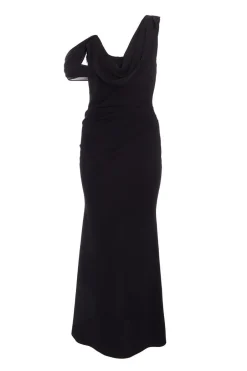 Quiz Petite Black One Shoulder Maxi Dress Discount