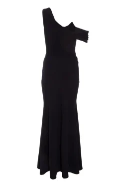 Quiz Petite Black One Shoulder Maxi Dress Discount