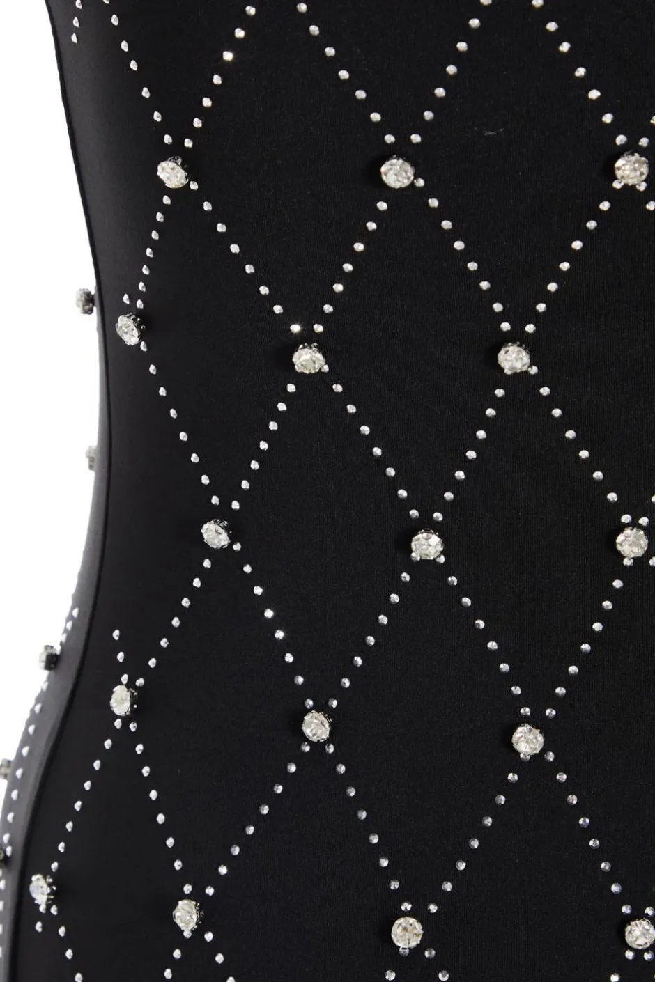 Quiz Petite Black Rhinestone Square Neck Maxi Dress