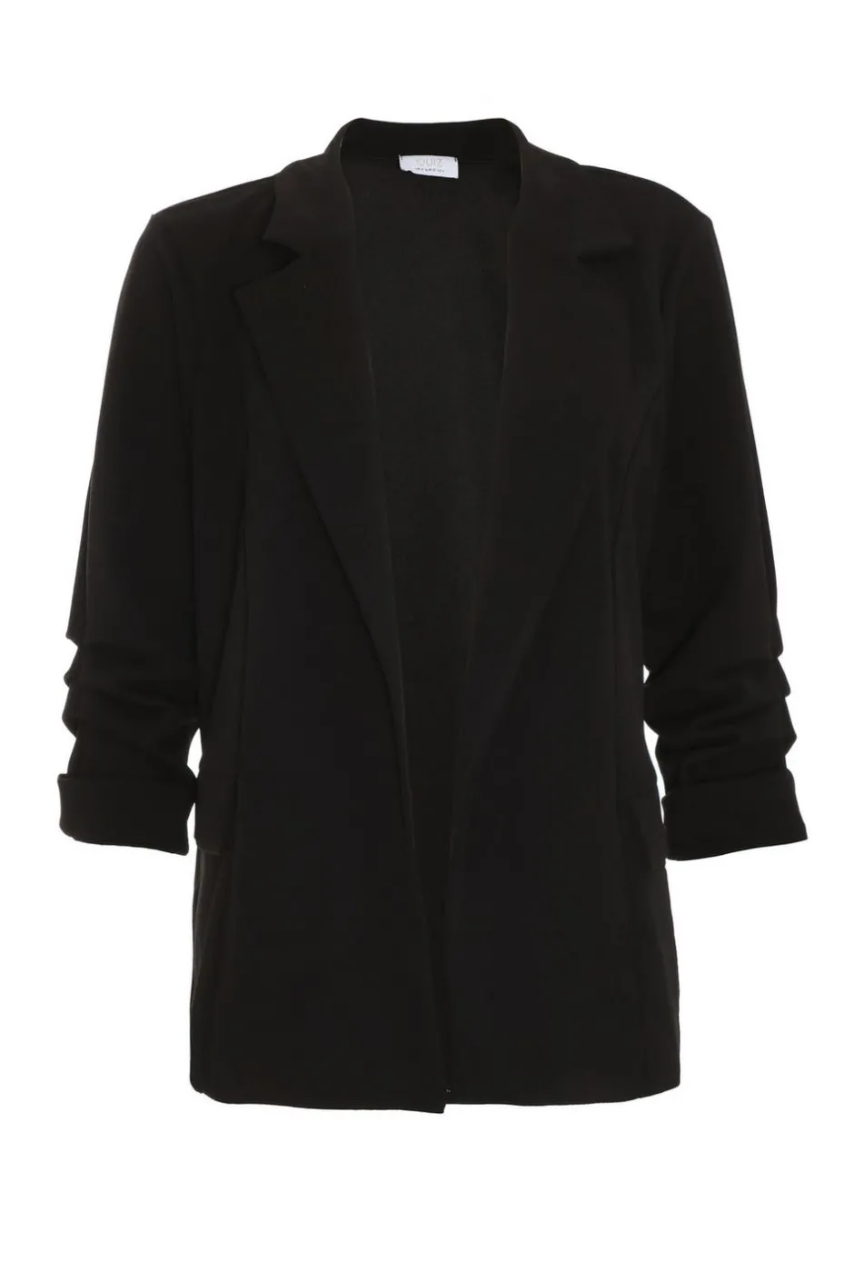 Quiz Petite Ruched Sleeve Blazer Black Discount
