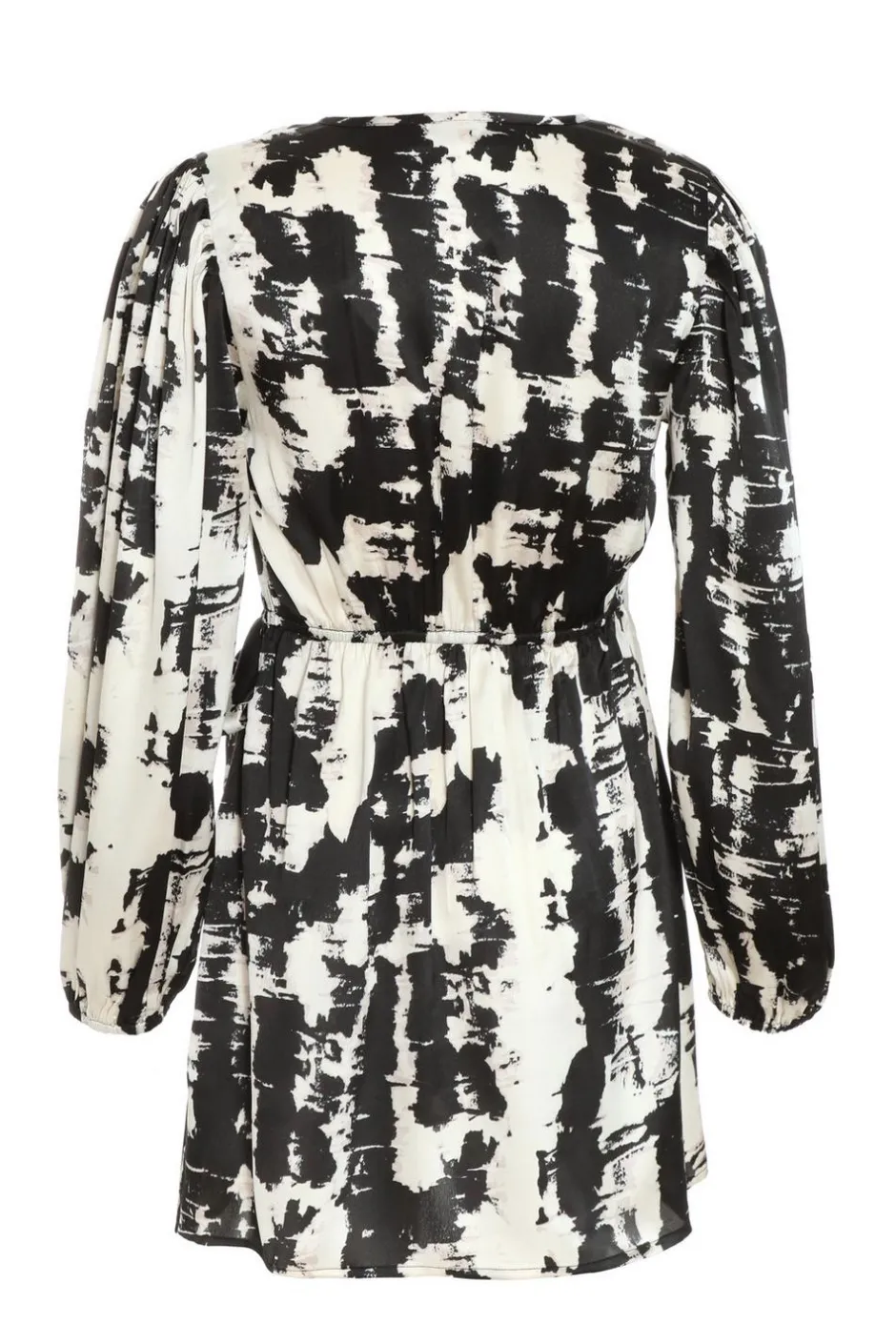 Quiz Petite Black Satin Marble Print Wrap Dress Outlet
