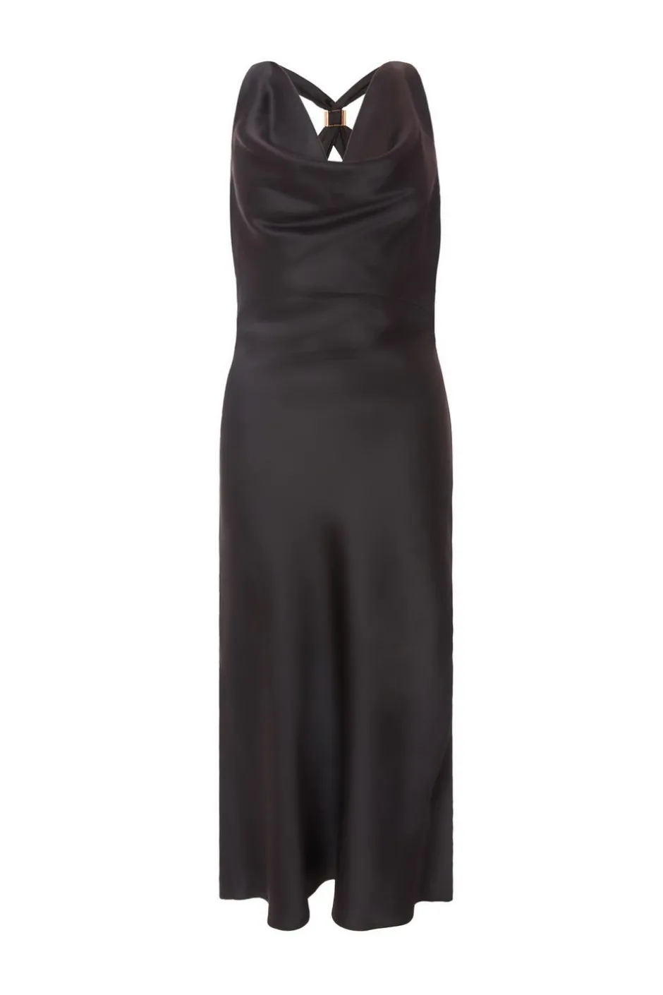 Quiz Petite Black Satin Midaxi Dress Online