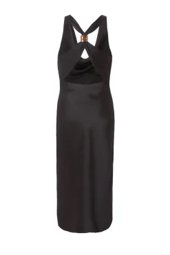 Quiz Petite Black Satin Midaxi Dress Online