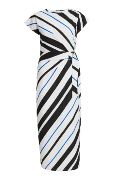 Quiz Petite Black Stripe Tie Belt Midaxi Dress Best