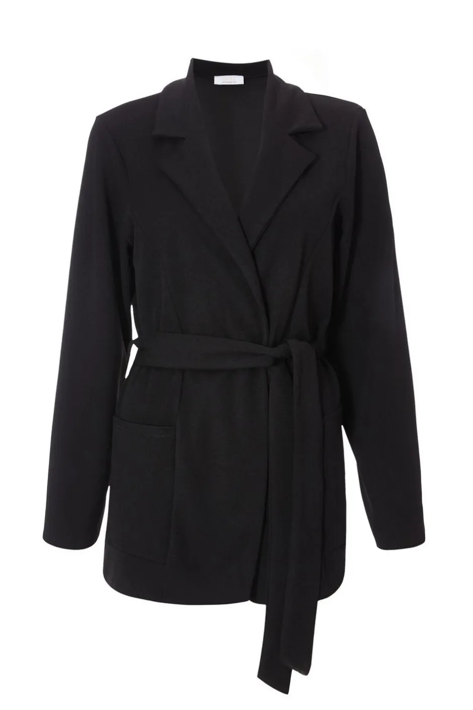 Quiz Petite Tie Waist Blazer Black Sale