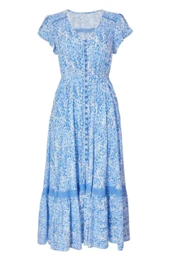 Quiz Petite Blue Animal Print Midaxi Dress