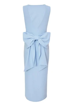 Quiz Petite Blue Bow Back Midaxi Dress Outlet