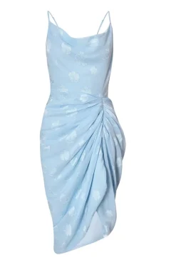 Quiz Petite Blue Chiffon Floral Midi Dress Best