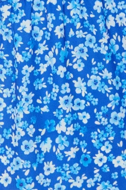 Quiz Petite Blue Floral Print Midi Dress Online