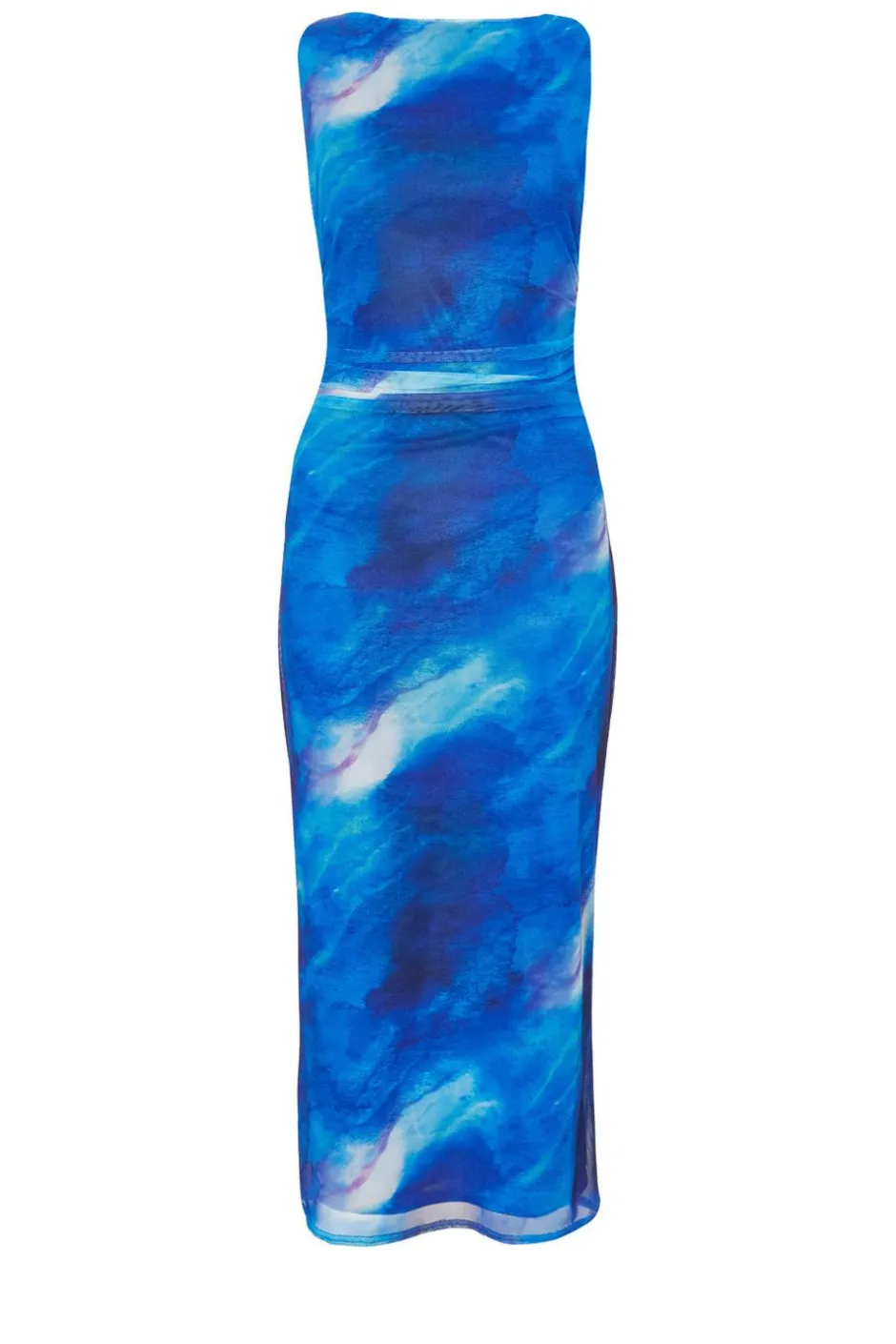 Quiz Petite Blue Mesh Marble Midaxi Dress Online