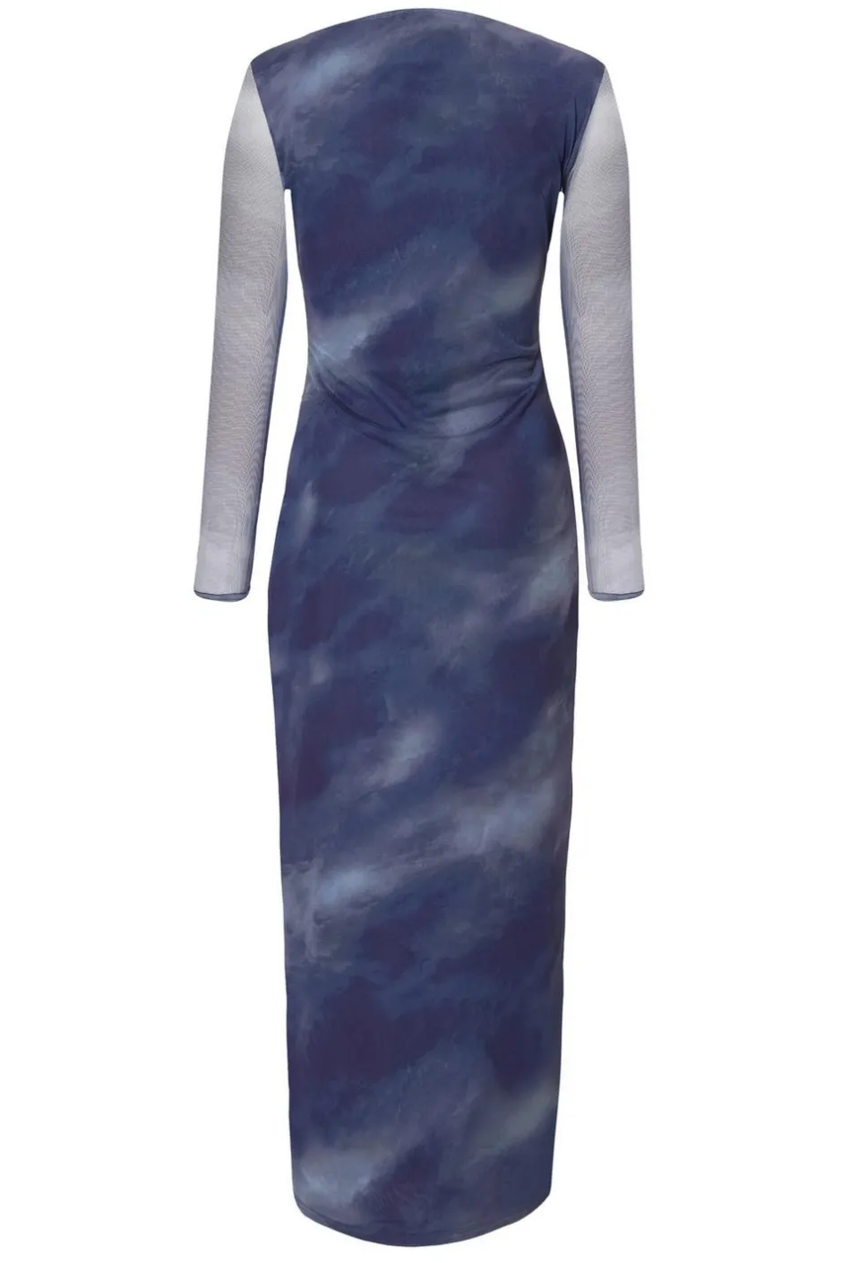 Quiz Petite Blue Printed Long Sleeve Midaxi Dress