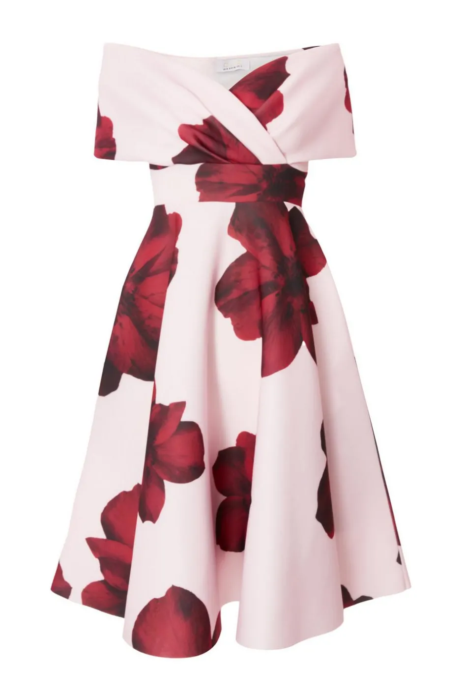 Quiz Petite Blush Bardot Floral Skater Dress Clearance
