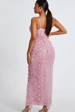 Quiz Petite One Shoulder Floral Maxi Dress Blush Outlet